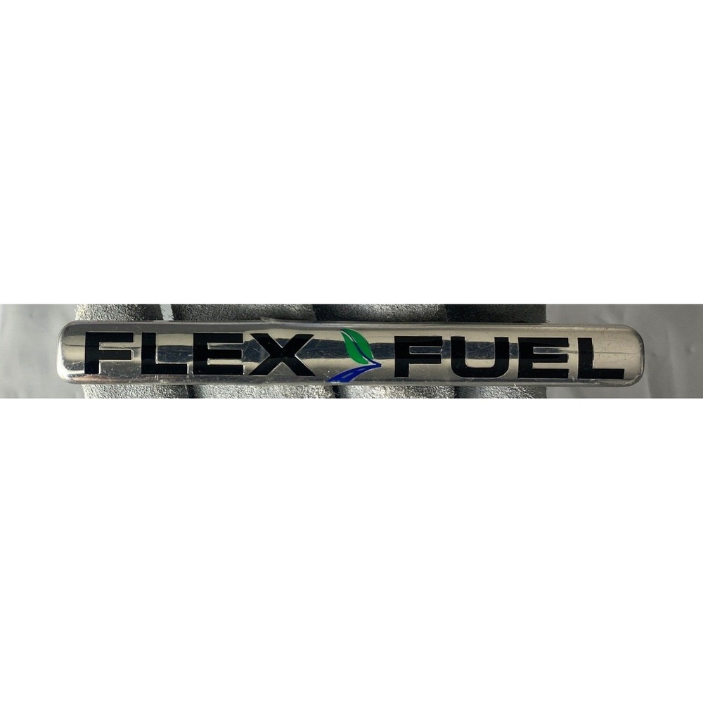 Flex Fuel Emblem Badge Decal Car Truck Chrome Silver Green